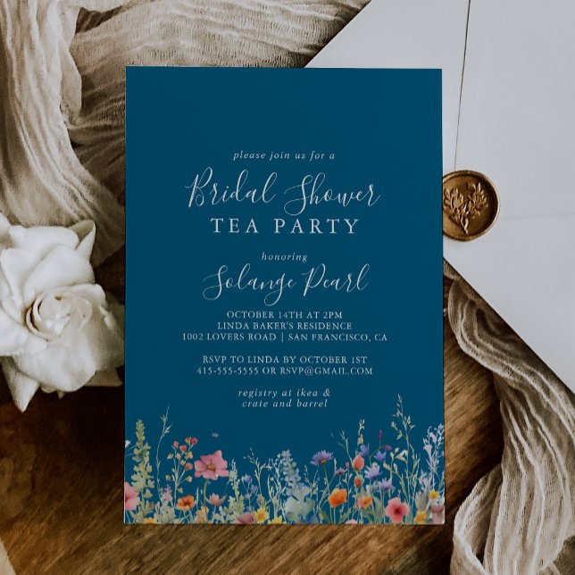 Rustic Meadow Botanical Bridal Shower Tea Party Inbjudningar (Skapare uppladdad)