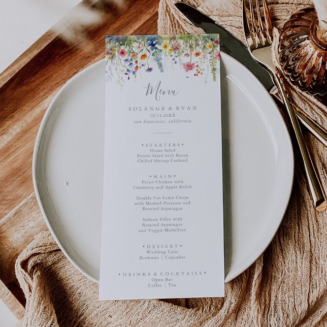 Rustic Meadow Botanical Dinner Meny (Skapare uppladdad)