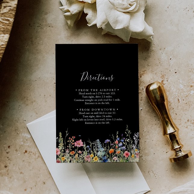 Rustic Meadow Botanical Wedding Directions Tilläggskort (Skapare uppladdad)