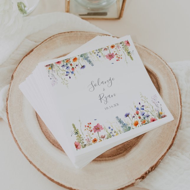Rustic Meadow Botanical Wedding Napkin Pappersservett (Skapare uppladdad)
