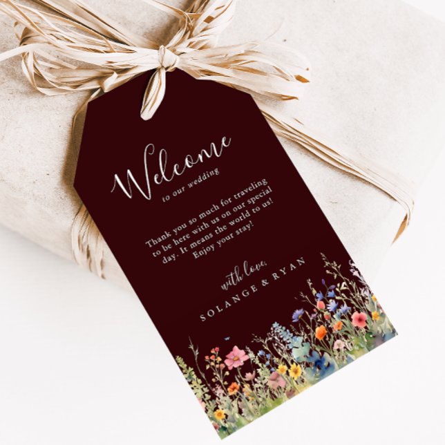 Rustic Meadow Botanical Wedding Welcome Presentetikett (Skapare uppladdad)