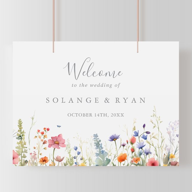 Rustic Meadow Botanical Wedding Welcome Sign Poster (Skapare uppladdad)