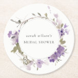 Rustic Meadow Lilac Blommigt Möhippa Utandning Underlägg Papper Rund<br><div class="desc">Om du behöver ytterligare anpassningar kan du kontakta mig på yellowfebstudio@gmail.com.</div>