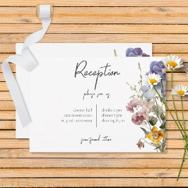 Rustic Meadow Wildblommes Lila Reception Tilläggskort