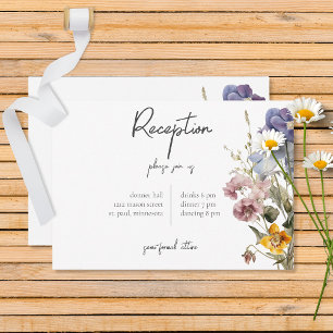 Rustic Meadow Wildblommes Lila Reception Tilläggskort