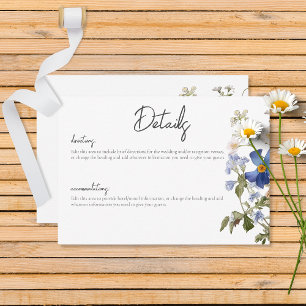 Rustic Meadow Wildblommor Lila Watercolor Tilläggskort