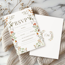 Rustic Meadow Wildbloms Fall Wedding OSA kort