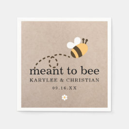 Rustic Meant to Bee Bröllop Papper Pappersservett