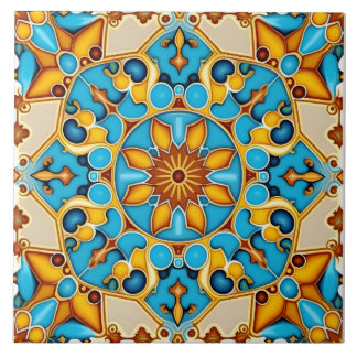 Rustic Mediterranean Spain Azulejo Decorative Kakelplatta