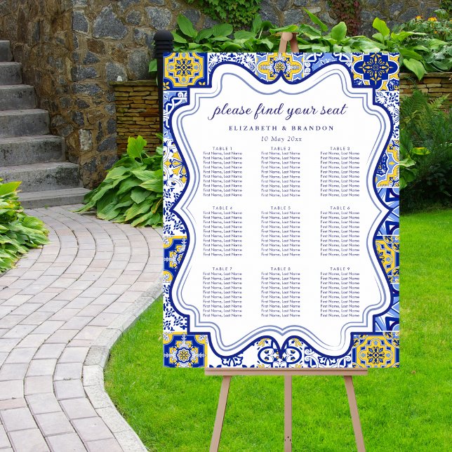 Rustic Mediterranean Tile Wedding with Lemons Poster (Skapare uppladdad)