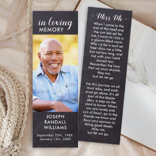 Rustic Memorial Dikt Prayer Funeral Bookmark Litet Visitkort