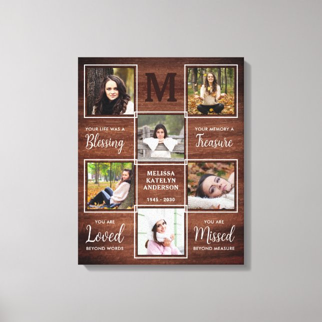 Rustic Memorial Memory Keepsaké Canvastryck (Framsida)