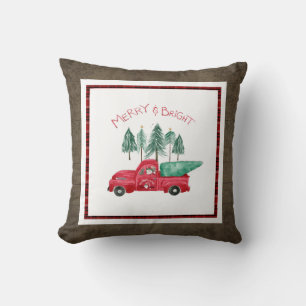Rustic Merry Bright Play Gnome Farm Red Lastbil Kudde
