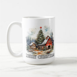 Rustic Merry Christmas Country Farmhouse Kaffemugg
