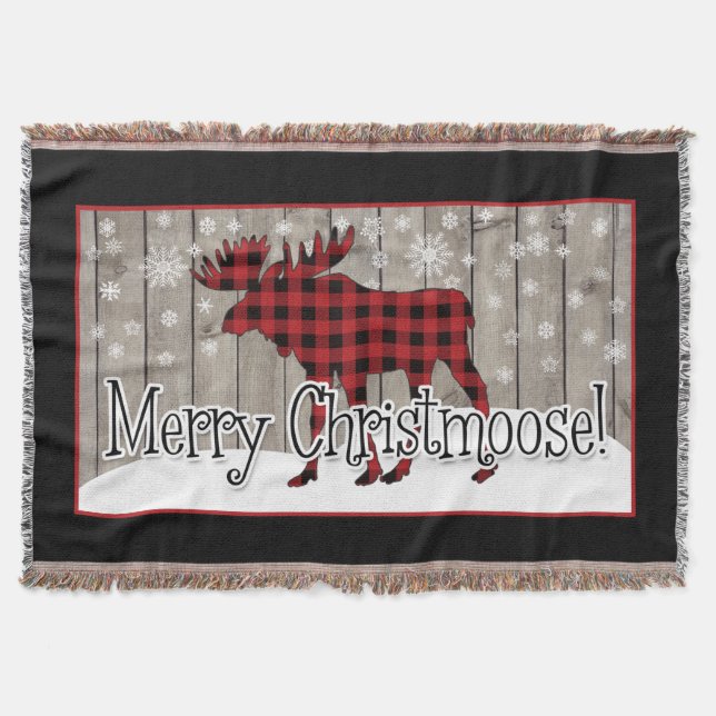 Rustic Merry Christmoose! 2 Tangentblanksteg Filt (Framsidan)