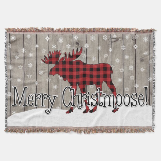 Rustic Merry Christmoose! Filt (Framsidan)