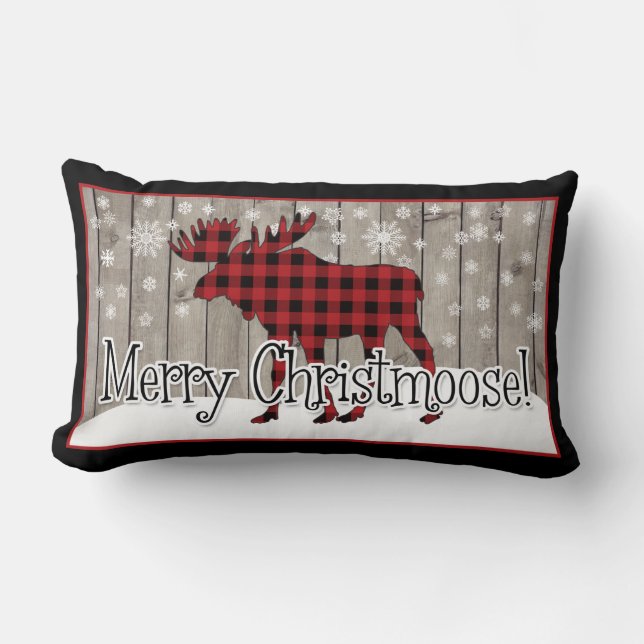 Rustic Merry Christmoose Lumbar Pillow Lumbarkudde (Framsida)