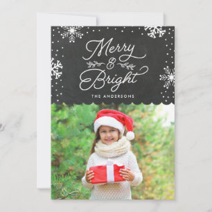 Rustic Merry och Bright Helgdag-fotokort Julkort