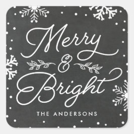 Rustic Merry och Bright | HELGDAG Fyrkantigt Klistermärke