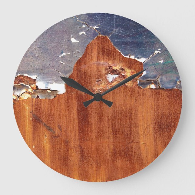 Rustic Metall: Vintage Järn Struktur. Stor Klocka (Framsida)