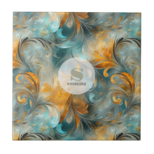 Rustic Metallic Paisley-Abstrakt - Vintage-inspire Kakelplatta