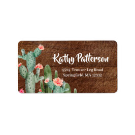 Rustic Mexican Cactus Return-adressetikett Adressetikett