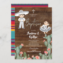 Rustic Mexican Silver Charro Boy Twin Baptism