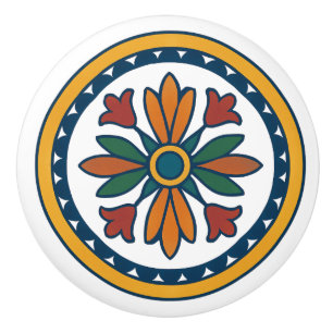 Rustic Mexican Talavera Blommigt Ceramic Knob Knopp