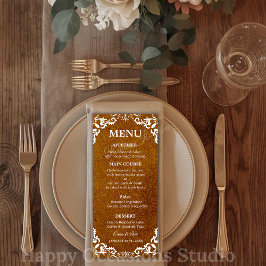 Rustic Mexican Wedding Menu Card Meny