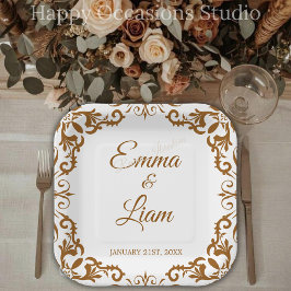 Rustic Mexican Wedding Paper Plates – Papel Picado