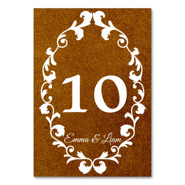 Rustic Mexican Wedding Table Number Card Bordsnummer (Framsidan)