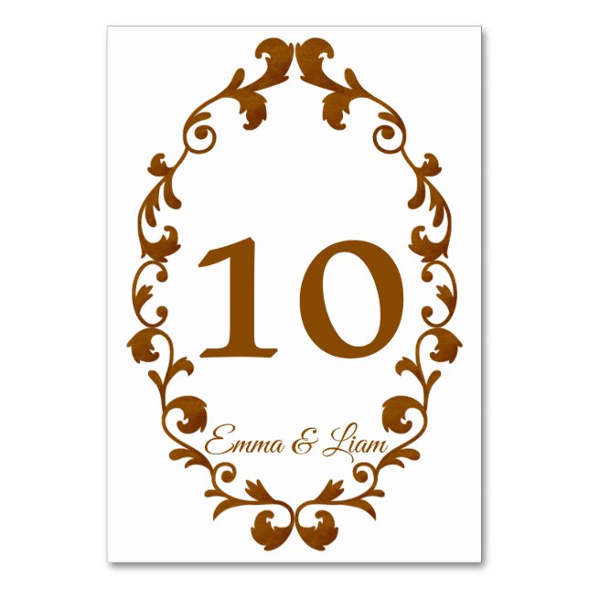 Rustic Mexican Wedding Table Number Card Bordsnummer (Framsidan)