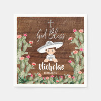 Rustic Mexikanska Silver Charro Baptism Pappra Nap