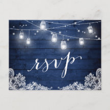 Rustic Midnight Blue Mason Burk Ljus Bröllop OSA