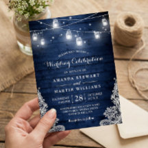 Rustic Midnight Blue String Ljus Snöre Bröllop