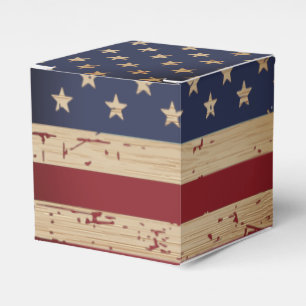 Rustic Military Stars och stripes American Flagga Presentaskar