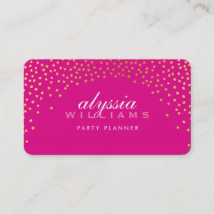 RUSTIC MINI CONFETTI rosa av söt luxe guld foil Visitkort