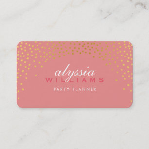RUSTIC MINI CONFETTI Söt guld foil snyggt korall Visitkort