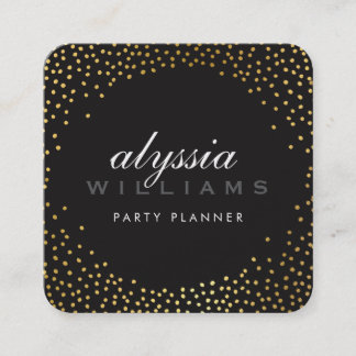 RUSTIC MINI CONFETTI Söt luxe guld svart Fyrkantigt Visitkort