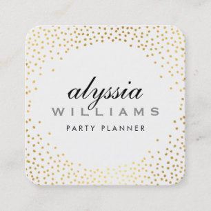 RUSTIC MINI CONFETTI Söt luxe halo guld foliepunkt Fyrkantigt Visitkort