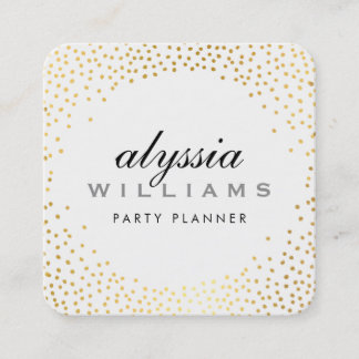 RUSTIC MINI CONFETTI Söt luxe halo guld foliepunkt Fyrkantigt Visitkort