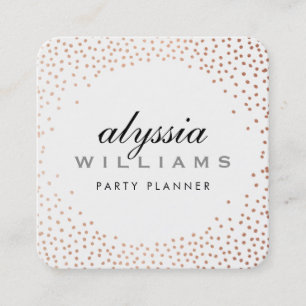 RUSTIC MINI CONFETTI Söt luxe kopparfolie Fyrkantigt Visitkort