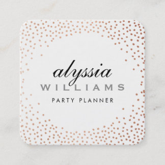 RUSTIC MINI CONFETTI Söt luxe kopparfolie Fyrkantigt Visitkort