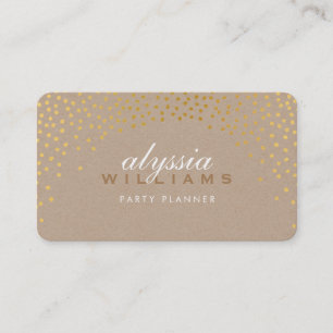 RUSTIC MINI CONFETTI Söt trendig guld foil Kraft Visitkort