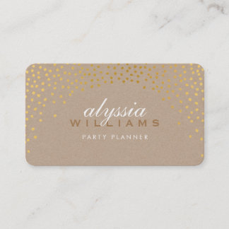 RUSTIC MINI CONFETTI Söt trendig guld foil Kraft Visitkort