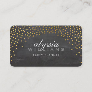 RUSTIC MINI CONFETTI Söta guld-foliekalkboard Visitkort