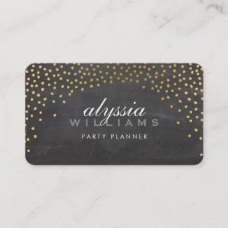 RUSTIC MINI CONFETTI Söta guld-foliekalkboard Visitkort
