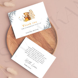 Rustic Minimal björnhonung 4e födelsedagen tack