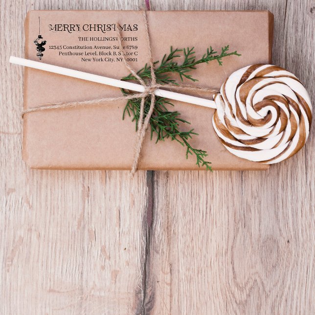 Rustic Minimal jul | Returadress Stämpel (Skapare uppladdad)