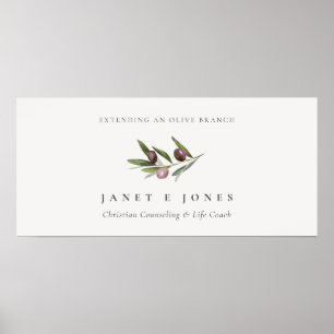 Rustic Minimal Olive Gren Fauna Business Poster